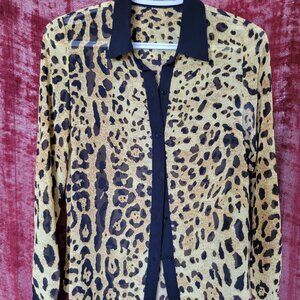 Darling Leopard Print Button-Up Blouse - Size XS 🐆🔥